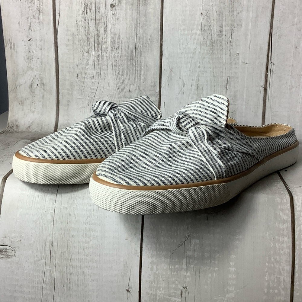 Margaritaville Blue and White Casual Slip-Ons